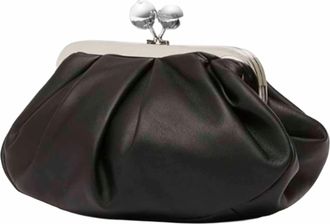 Max Mara Womens Clutch Bag Prati Black Leather Handbags Hand