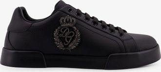 Dolce & Gabbana Leather sneakers with embossed side logo - DOLCE & GABBANA - gender_Man