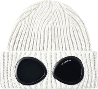 C.P. Company C.p. Company - Goggle Beanie - unisex - Accessoires - Wit - Maat: ONE Size Wol