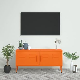 vidaXL Mueble Para Tv De Acero Naranja 105x35x50 Cm Vidaxl