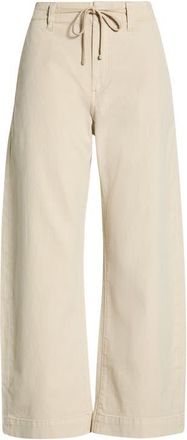 Paige Arellia Drawstring High Waist Ankle Barrel Pants in Vintage Biscotti at Nordstrom, Size 27