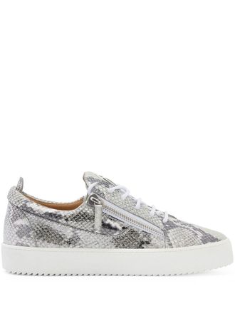 Giuseppe Zanotti Frankie sneakers met slangenprint - Wit