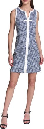 Karl Lagerfeld Metallic Tweed A-Line Minidress in Blue Multi/Soft White at Nordstrom, Size 10
