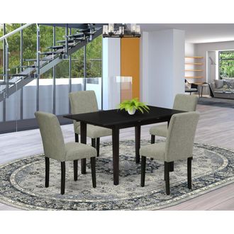 East West Furniture Dining Table- Dining Chairs, NOAB5-BLK-06