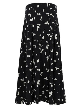 Alysi Printed Cotton Skirt - Black