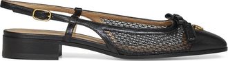 Valentino Garavani Ballerinas van mesh en leer - Dames - Pumps - Zwart - 36 EU - Leer - Schoenen