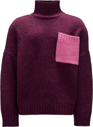 J.W.Anderson high-neck drop-shoulder jumper - men - Wool/Acrylic/Alpaca Wool - S - Purple