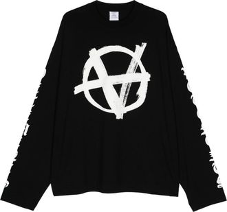 VETEMENTS logo-print T-shirt - unisex - Cotton - L - Black