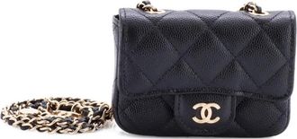 Chanel Classic Flap Chain Quilted Caviar Mini belt bag - Zwart