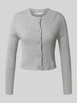 Only Regular Fit Strickjacke aus Viskose-Mix Modell KATIA in Hellgrau Melange, Größe XL