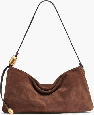 DKNY Velvet Suede Large Shoulder in Chocolate at Nordstrom