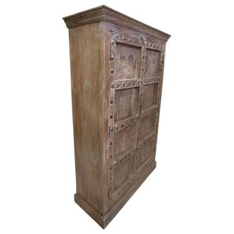 Wanderlust Deco Armario de madera acabado artesanal marr&oacute;n 120x46x170 cm