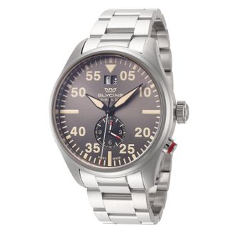 Glycine Mens Airpilot Dual Time 44mm Quartz Watch