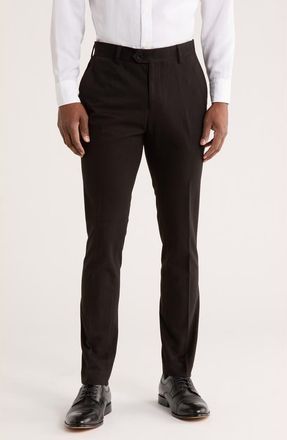 T.R. Premium Slim Fit Flat Front Dress Pants in Black at Nordstrom Rack, Size 40 X 32