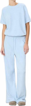 &Eacute;terne Drawstring Wide Leg Sweatpant In Dusty Blue