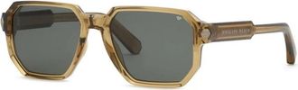 Philipp Plein Spp 202M 0B86 Zonnebrillen - Heren - Zonnebrillen - Geel - 57 MM - Accessoires