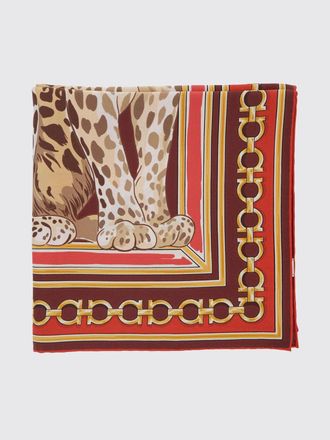 Ferragamo Animal Print and Gancini Logo Silk Square Scarf