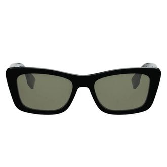 Fendi Sunglasses, unisex, Black, Size: 53 MM Lettering Sunglasses