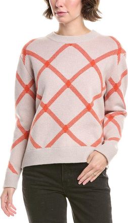 Forté Cashmere Reversible Bias Plaid Cashmere Sweater