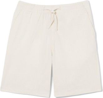 Lacoste Pinstripe Cotton Blend Seersucker Drawstring Shorts in Flour/Naturel Clair at Nordstrom, Size 4