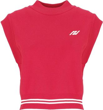 Autry Rode Mouwloze Top met Contrasterend Logo - Dames - Tops zonder mouwen - Rood - S - Tops