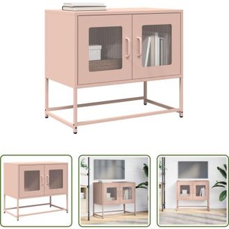 vidaXL Armadio TV - Mobile TV Rosa 68x39x60,5 cm in Acciaio Laminato a Freddo