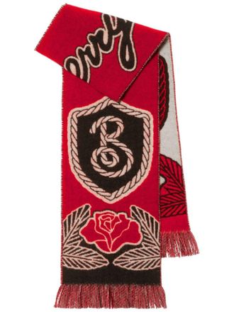 Burberry B Shield sjaal met jacquard - Rood