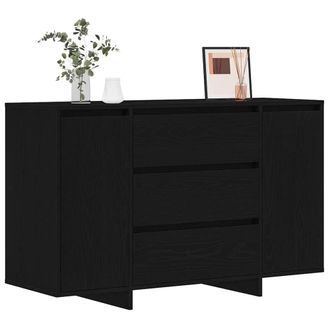 Berkfield Home Sideboard Black Oak 120x41x75 cm Engineered Wood | Size: 120 x 41 x 75 cm