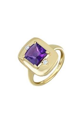 Bony Levy Iris Amethyst & Diamond Statement Ring in 18K Yellow Gold at Nordstrom Rack, Size 6.5
