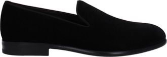 Dolce & Gabbana Zwarte Fluwelen Slip-On Instappers