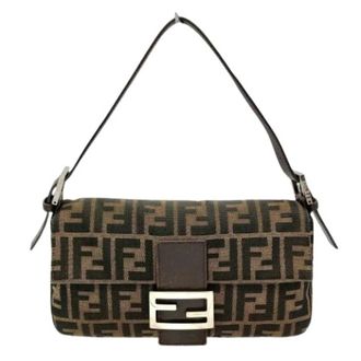 Fendi Pre-owned Shoulder Bags, female, Brown, Size: ONE SIZE Pre-owned Zucca Shoulder Bag