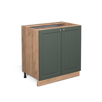 Vicco Mueble Fregadero Fame-line, Verde Dorado Casa De Campo, 80 Cm Con Estante, Sin Encimera Vicco