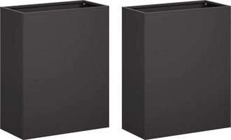 vidaXL Macetero De Jard&iacute;n 2 Uds. Negro 40 X 20 X 40 Cm Vidaxl