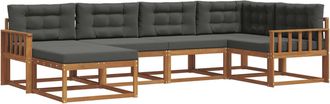 vidaXL Conjunto De Sof&aacute;s De Exterior 6 Uds. Natural Y Antracita Vidaxl