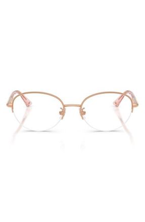 Jimmy Choo London 51mm Oval Optical Glasses in Rose Gold /Demo Lens at Nordstrom