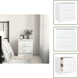 vidaXL The Living Store Comodino ALTA Bianco 41x35x41 cm in Legno Massello di Pino - Comodino alto