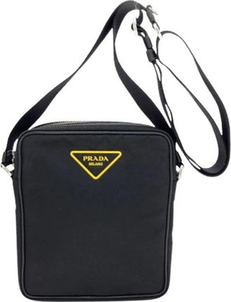 Prada Pre-owned Cross Body Bags, female, Black, Size: ONE SIZE Pre-owned Vintage Pouch Shoulder Bag