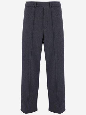 Emporio Armani Pantalones de algod&oacute;n con pliegues y pernera recta de Emporio Armani