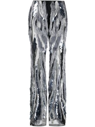Alberta Ferretti Palazzo broek met pailletten - Zwart