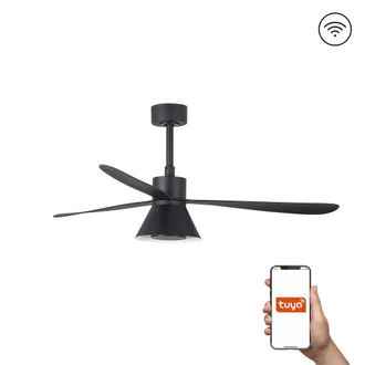 Netlighting Amelia 132cm Tuya Smart Ceiling Fan LED Cone Black