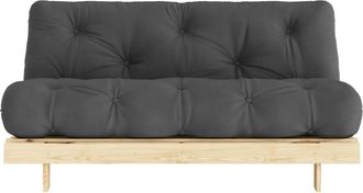 Karup Design Sofá cama de 160x200cm en madera natural y tela - Gris oscuro