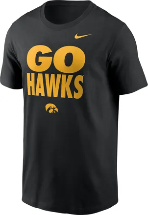 Nike Iowa Sideline Slogan Nike Mens Dri-FIT College Long-Sleeve T-Shirt in Black | 02ET00AIA-H2B