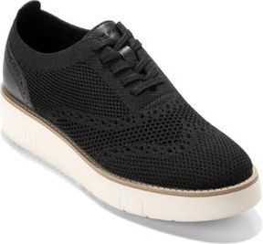 Cole Haan Grand City Platform Oxford in Black Knit Ivory at Nordstrom Rack, Size 7.5