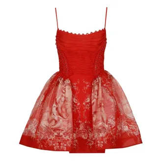 Zimmermann Party Dresses, female, Red, Size: XS Rebellion Beaded Mini Dress