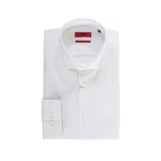 HUGO BOSS Heren, Overhemden, Wit, Maat: 4XL Katoen