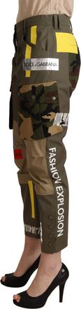 Dolce & Gabbana Green Military Cargo Trouser Cotton Womens Pants