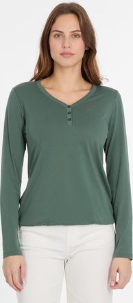 Ragwear Langarmshirt RAGWEAR PINKKI, Damen, Gr. XXL, gr&uuml;n (pine gr&uuml;n), Jersey, Obermaterial: 50% Baumwolle, 50% Polyester, unifarben, normal, V-Ausschnitt, Sh