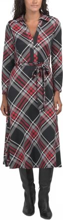 Jude Connally Made In Usa Delphine Brushed Dress In Black/red