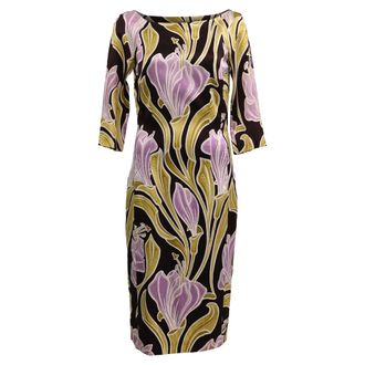 HUGO BOSS Boss Hugo Boss Midi Dress i Floral Print Silk