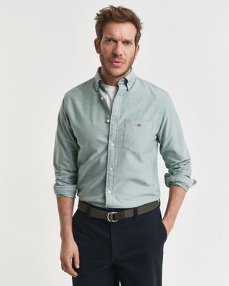 GANT Men Regular Fit Classic Oxford Shirt (XXXL) FOREST GREEN